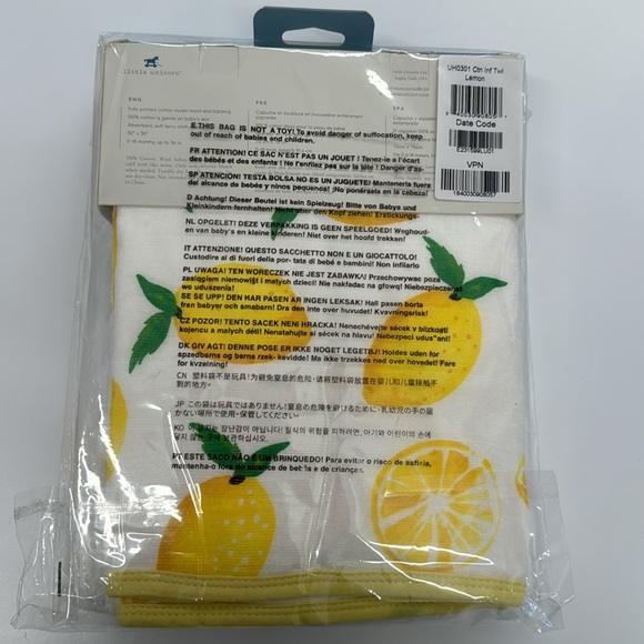 NEW | Little Unicorn Infant Hooded Towel, Lemon - Picture 4 of 7